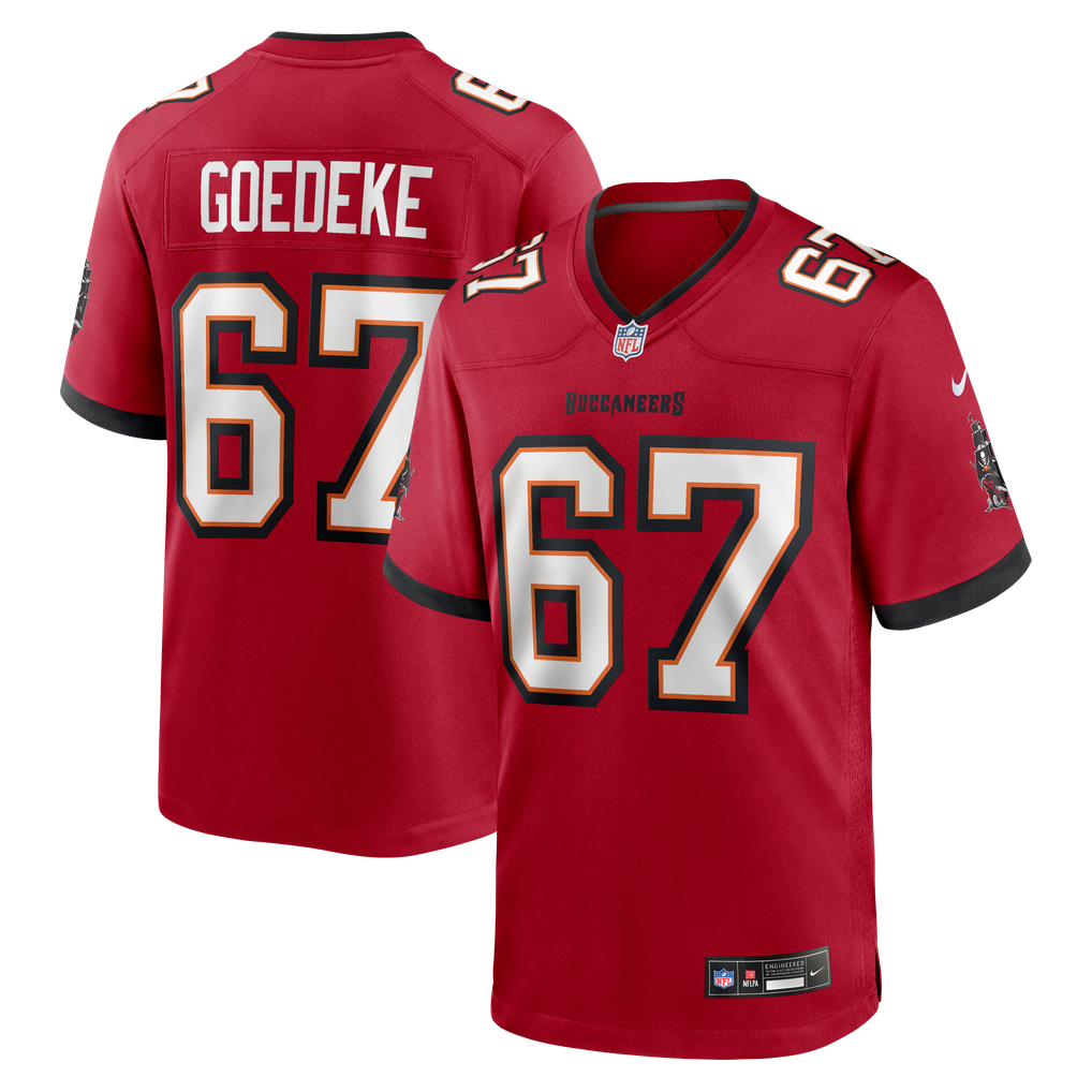 Men's Tampa Bay Buccaneers Luke Goedeke Red Game Player Jersey