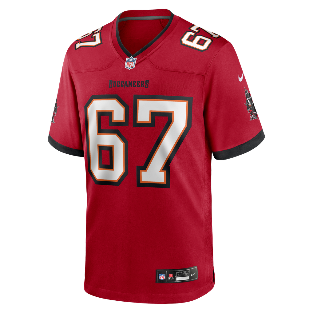 Men's Tampa Bay Buccaneers Luke Goedeke Red Game Player Jersey