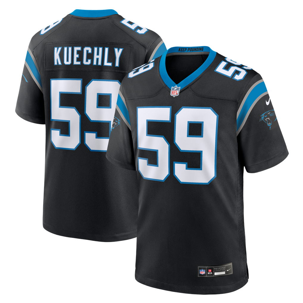 Men's Carolina Panthers Luke Kuechly Black Team Game Jersey