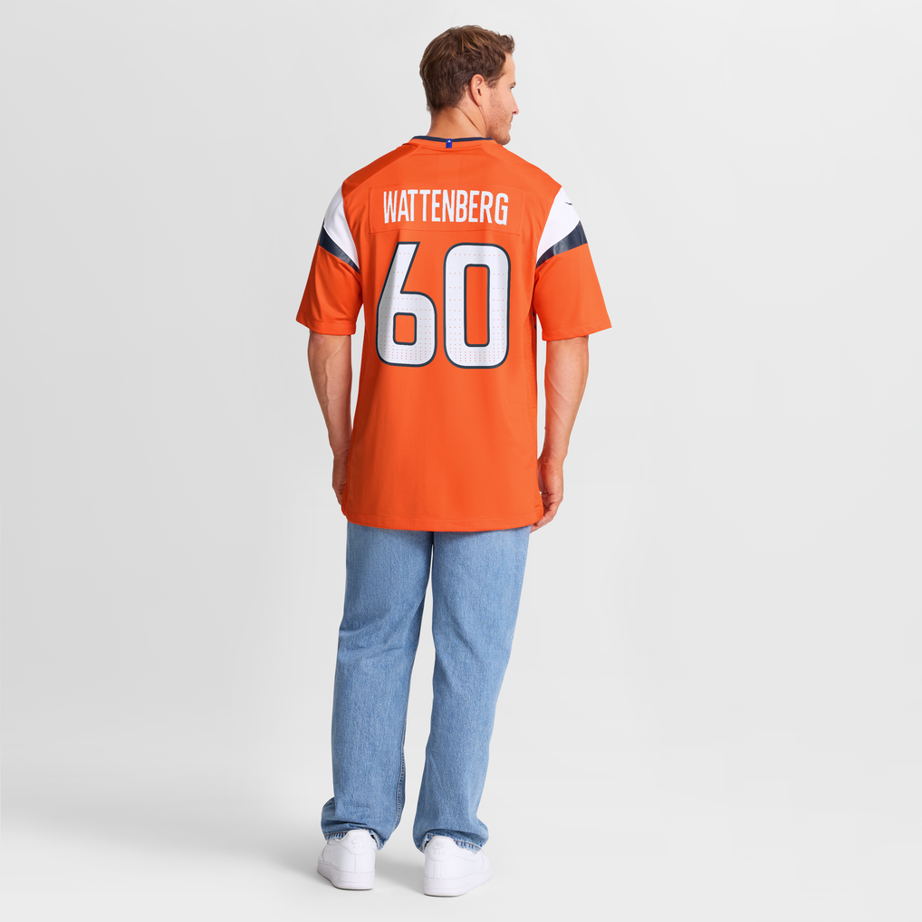 Men's Denver Broncos Luke Wattenberg Orange Team Game Jersey