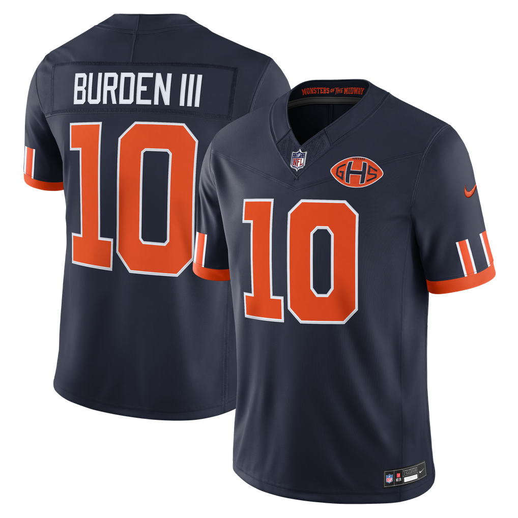 Men's Chicago Bears Luther Burden III Navy 2026 Rivalries Collection Stitched Limited Jersey
