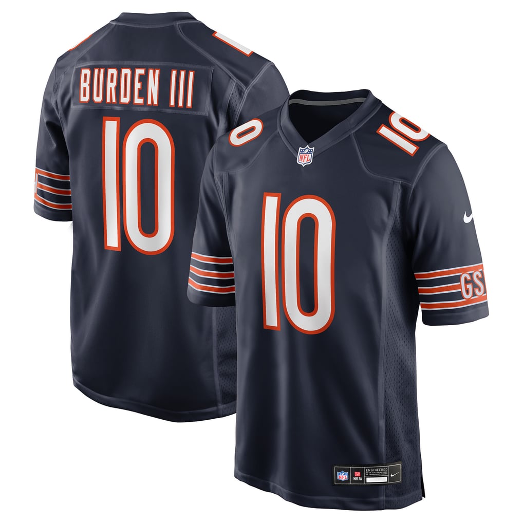 Men's Chicago Bears Luther Burden III Navy Team Game Jersey