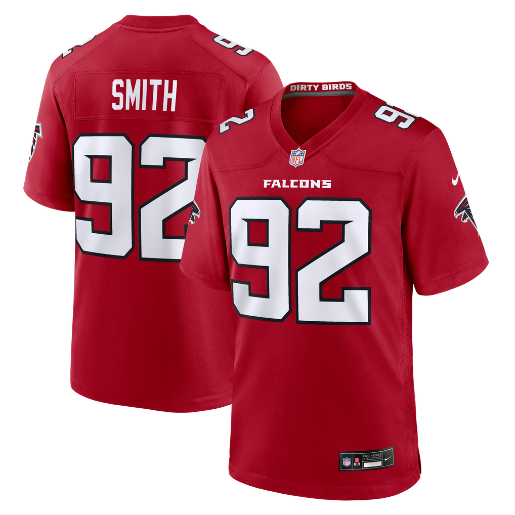 Men's Atlanta Falcons Maason Smith Red Team Game Jersey