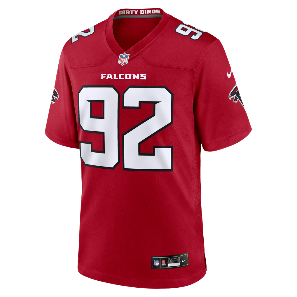 Men's Atlanta Falcons Maason Smith Red Team Game Jersey