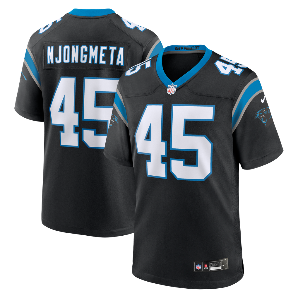 Men's Carolina Panthers Maema Njongmeta Black Game Jersey