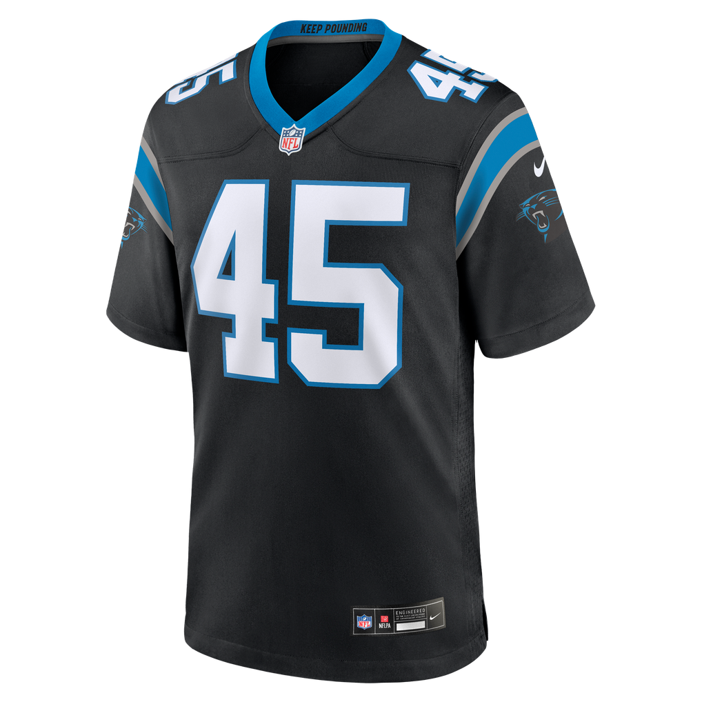 Men's Carolina Panthers Maema Njongmeta Black Game Jersey