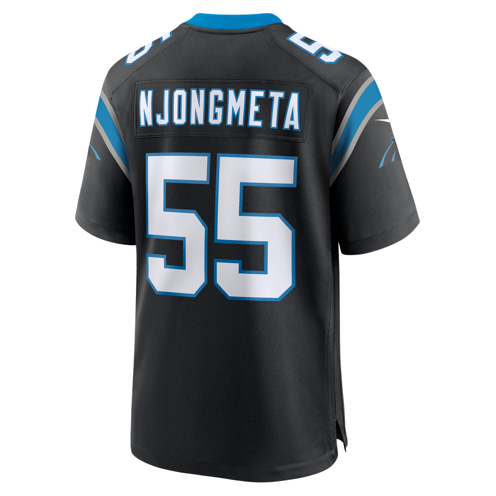 Men's Carolina Panthers Maema Njongmeta Black Team Game Jersey