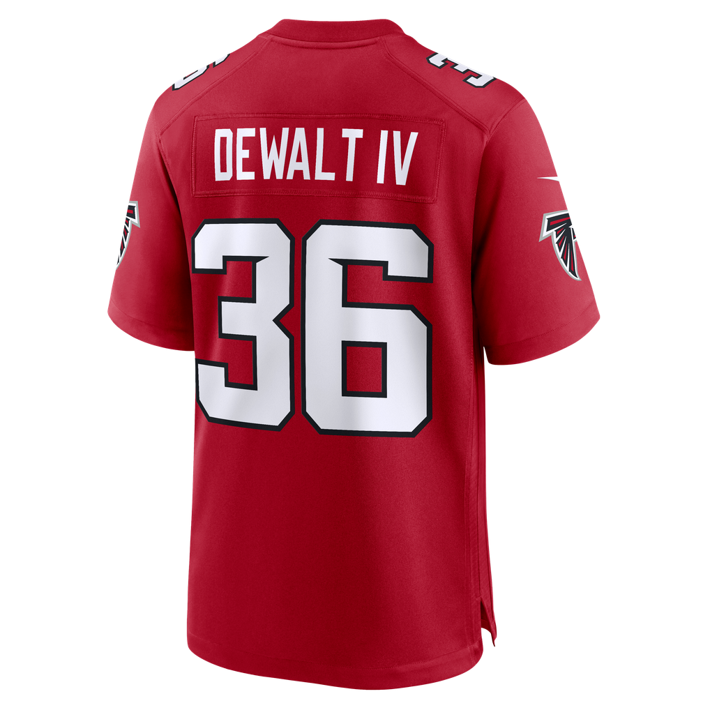 Men's Atlanta Falcons Malcolm DeWalt IV Red Team Game Jersey
