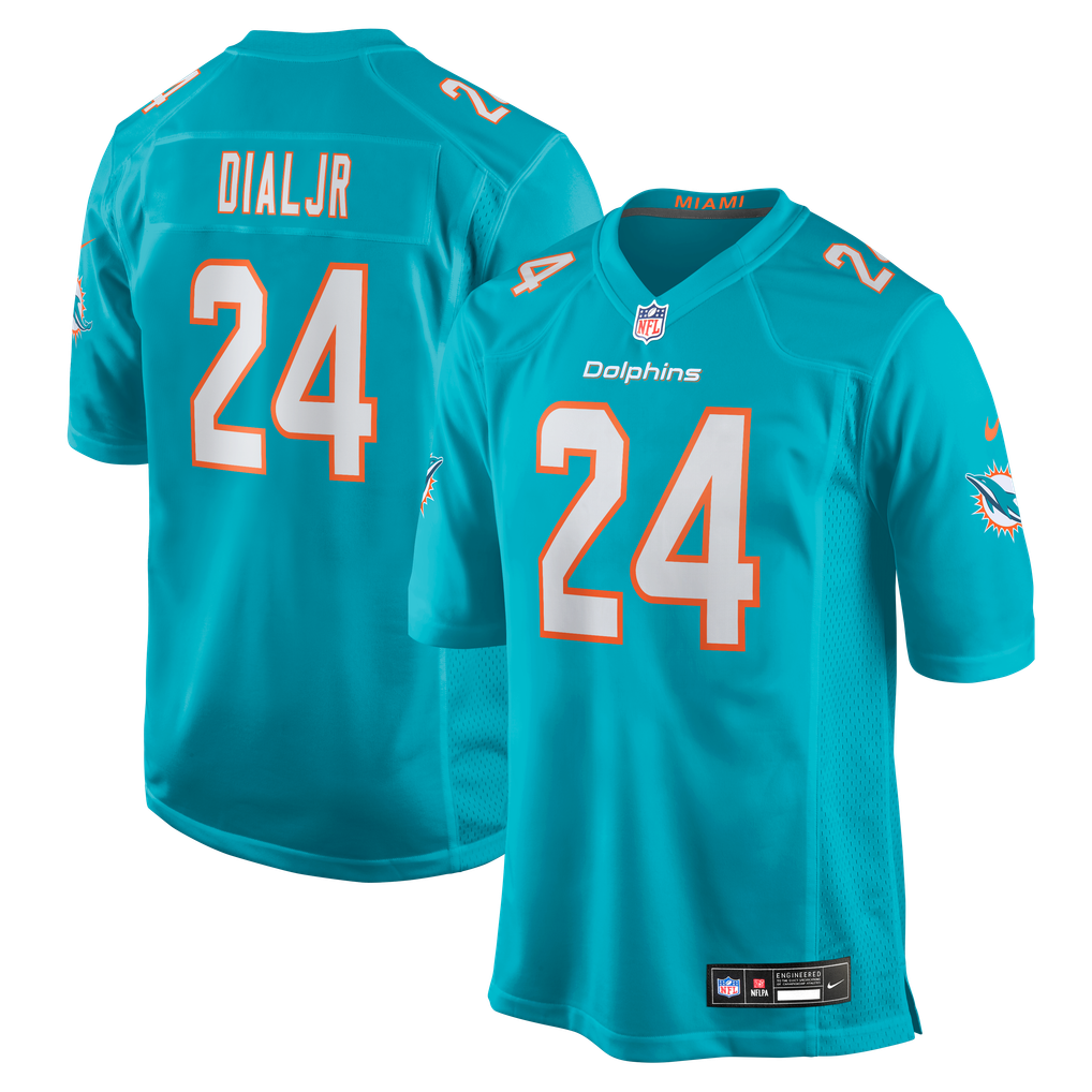 Men's Miami Dolphins Marcellas Dial Jr. Aqua Team Game Jersey
