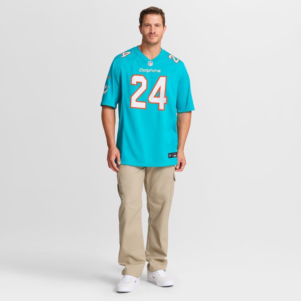 Men's Miami Dolphins Marcellas Dial Jr. Aqua Team Game Jersey