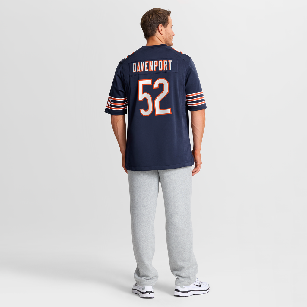 Men's Chicago Bears Marcus Davenport Navy Team Game Jersey