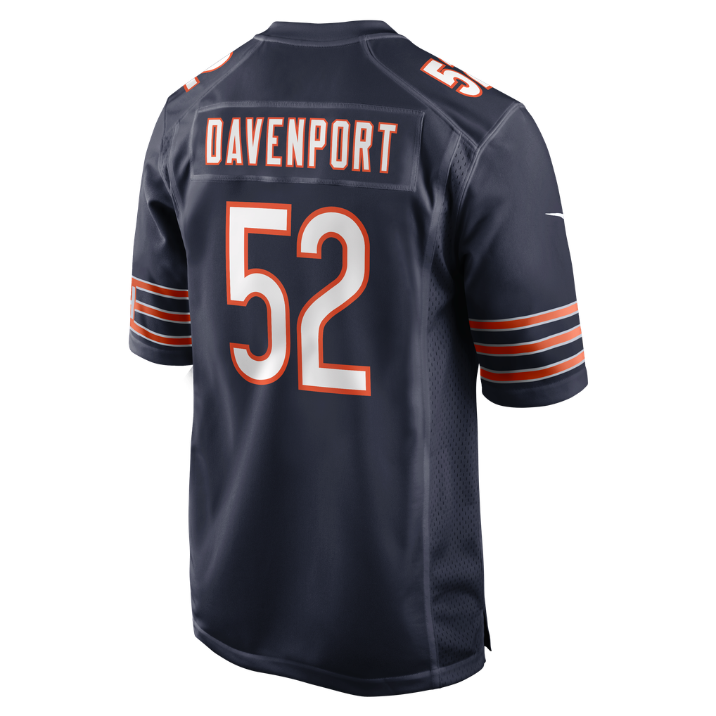 Men's Chicago Bears Marcus Davenport Navy Team Game Jersey