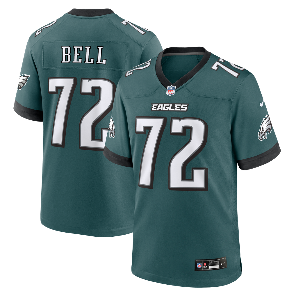 Men's Philadelphia Eagles Markel Bell Midnight Green Team Game Jersey