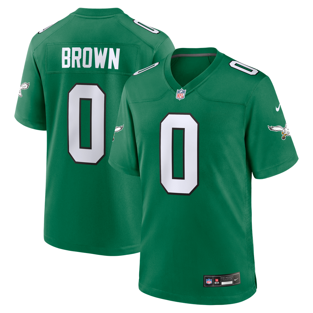 Men's Philadelphia Eagles Marquise Brown Kelly Green Alternate 2 Game Jersey