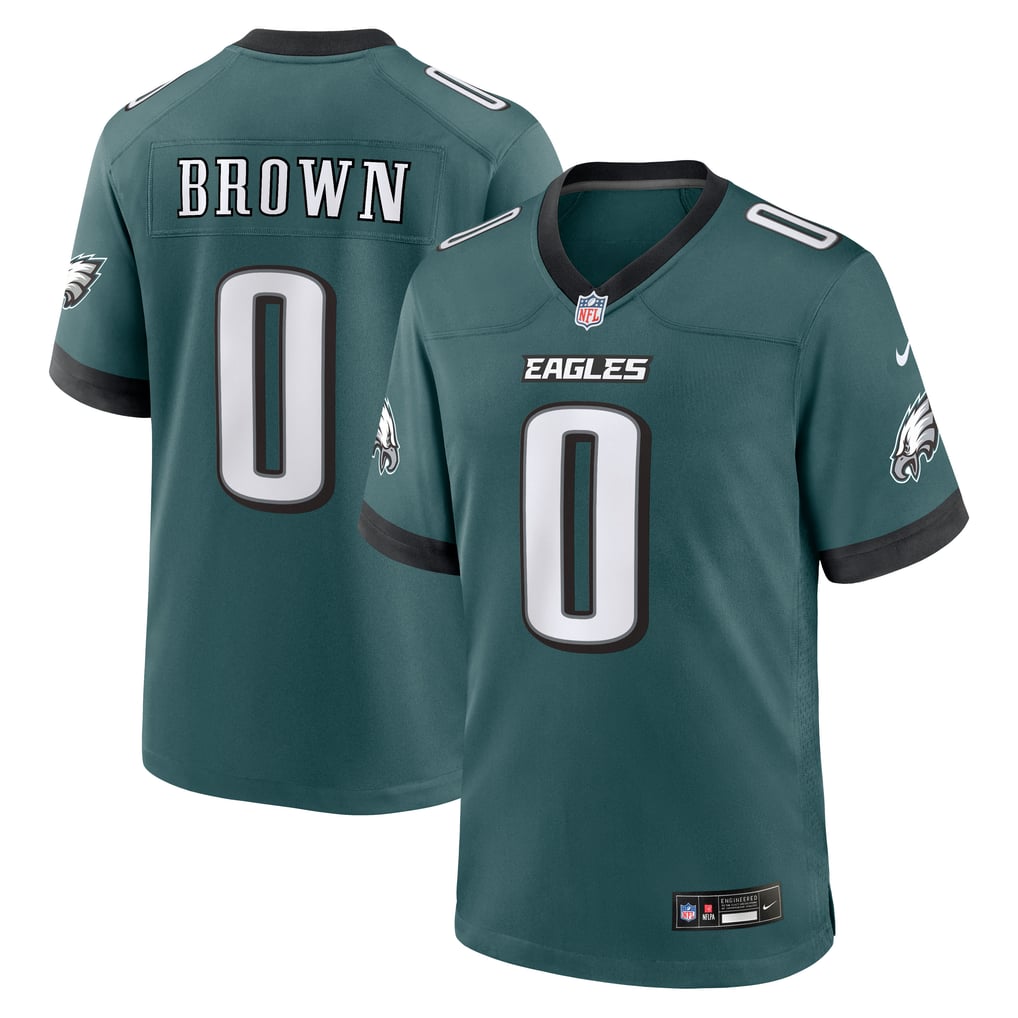 Men's Philadelphia Eagles Marquise Brown Midnight Green Team Game Jersey