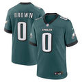 Men's Philadelphia Eagles Marquise Brown Midnight Green Team Game Jersey