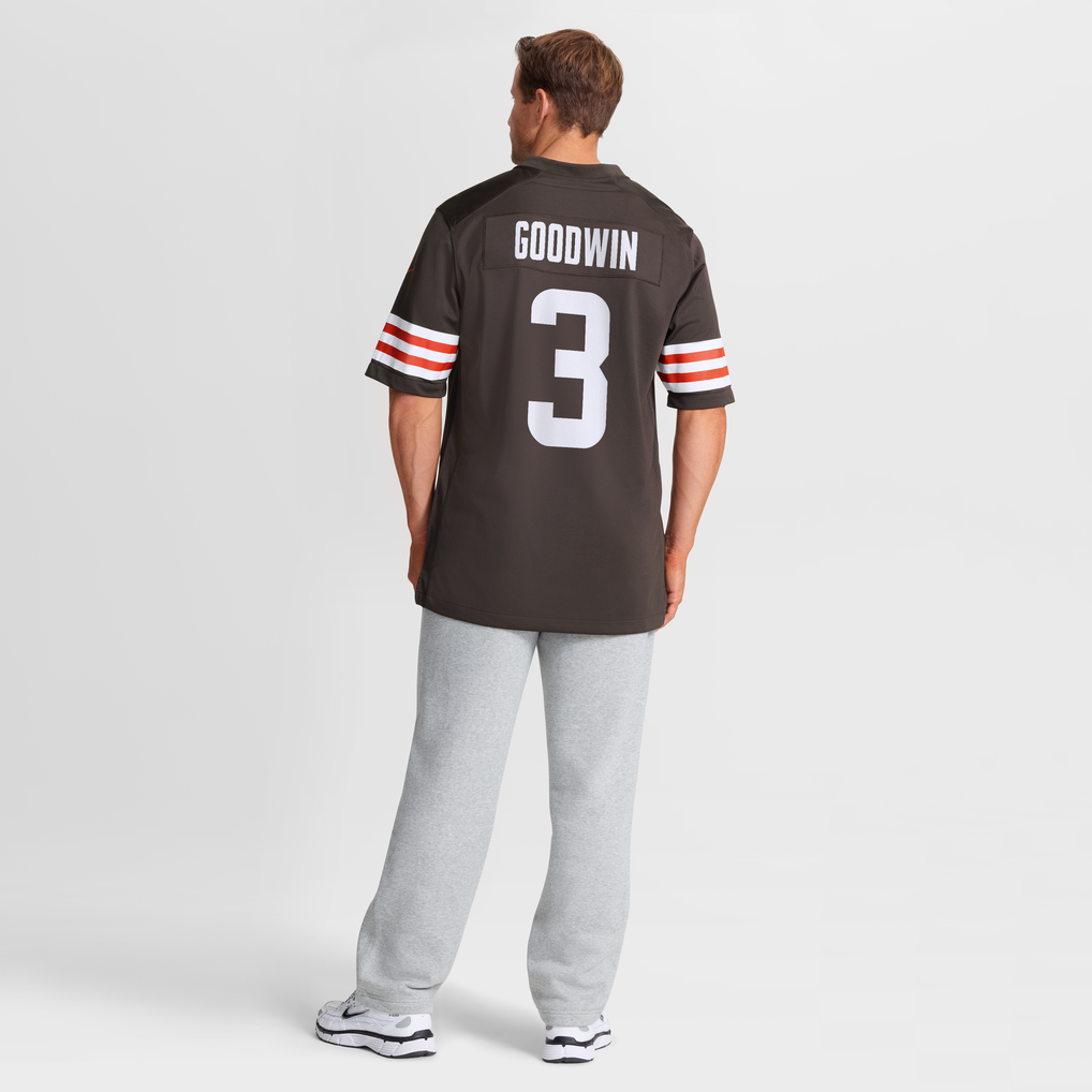 Men's Cleveland Browns Marquise Goodwin Brown Team Game Jersey
