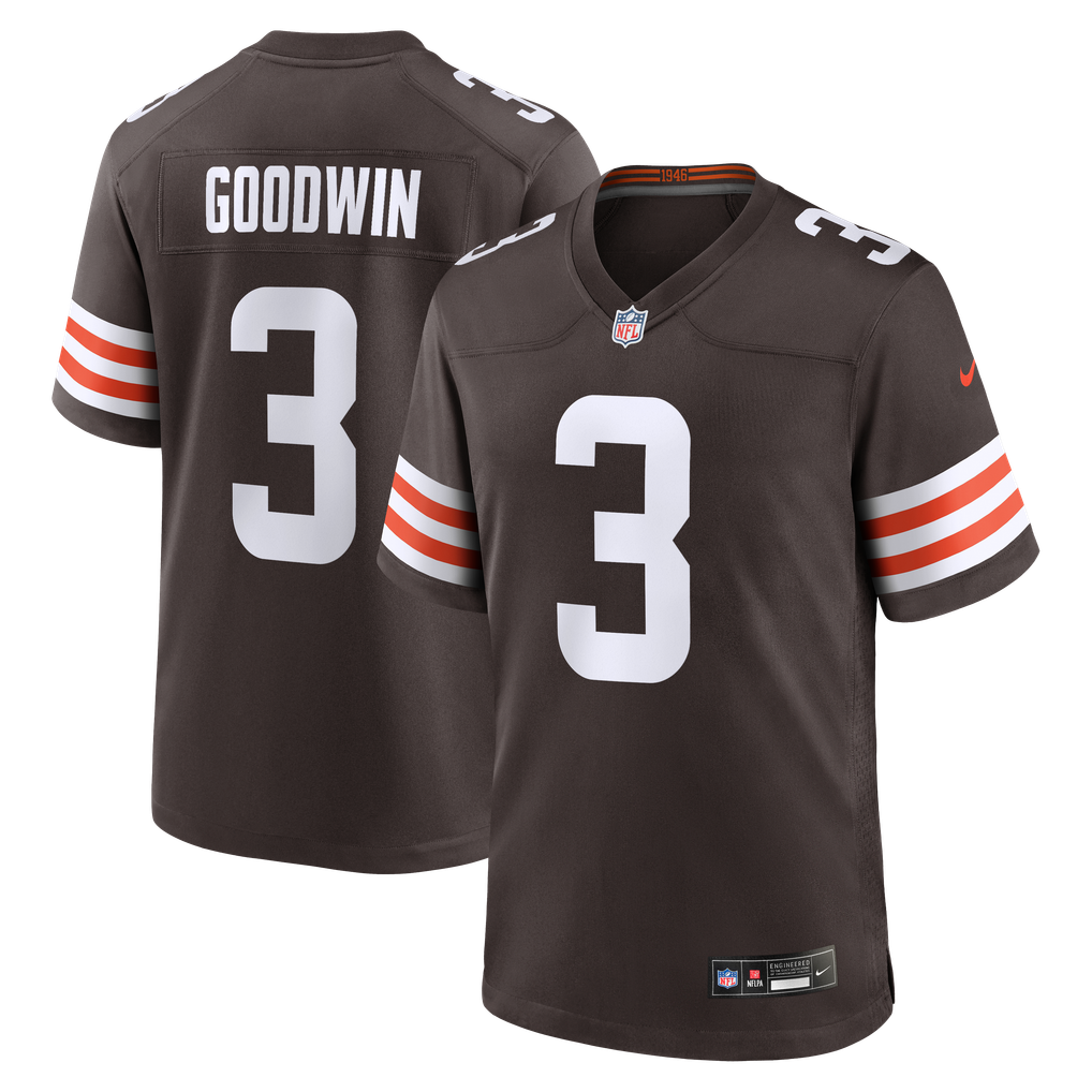 Men's Cleveland Browns Marquise Goodwin Brown Team Game Jersey