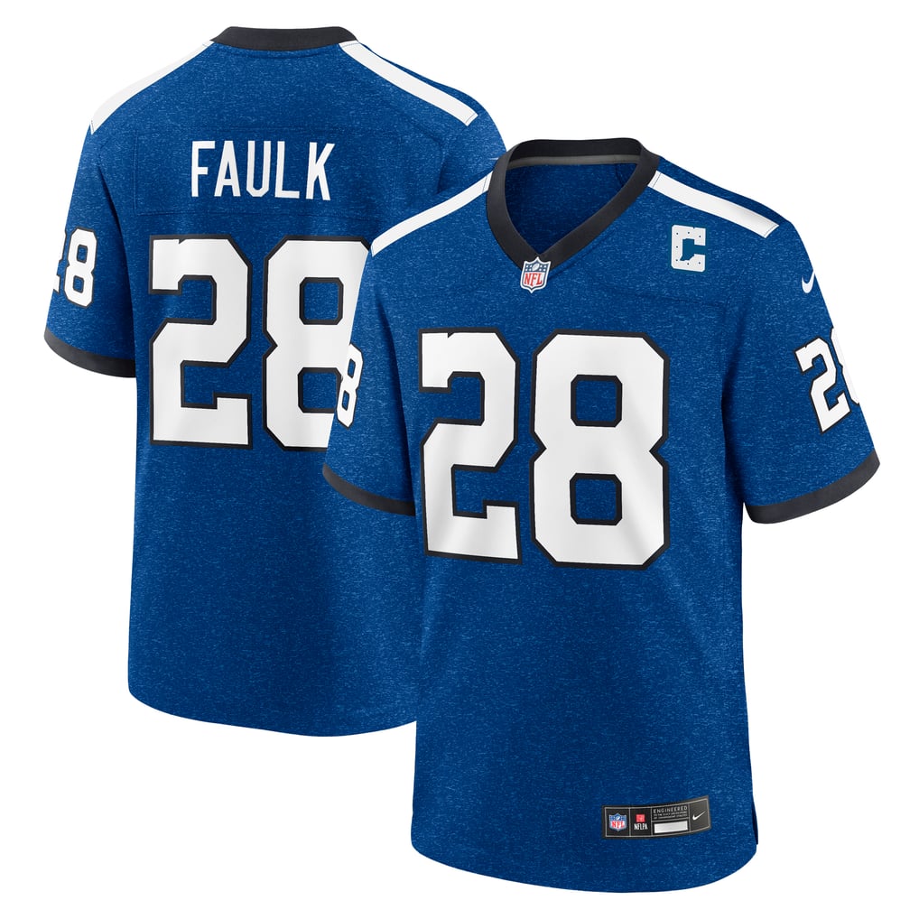 Men's Indianapolis Colts Marshall Faulk Blue Retired Player Alternate Game Jersey
