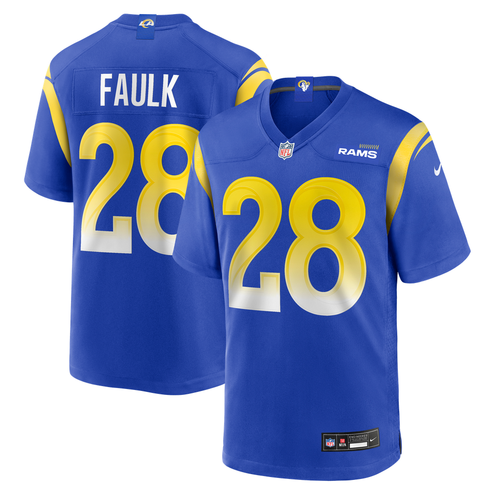 Men's Los Angeles Rams Marshall Faulk Royal Game Retired Player Jersey