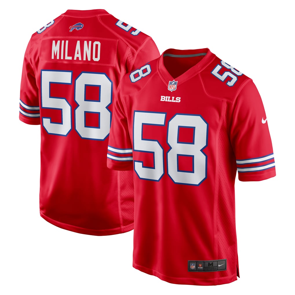 Men's Buffalo Bills Matt Milano Red Alternate Game Jersey