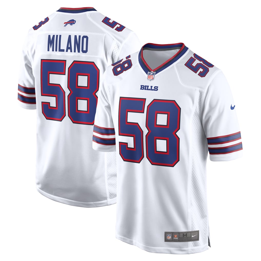 Men's Buffalo Bills Matt Milano White Away Game Player Jersey