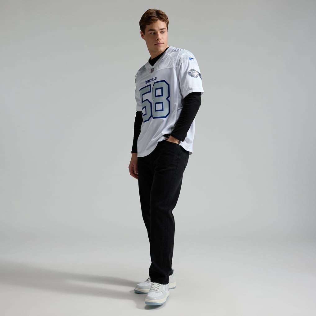 Men's Buffalo Bills Matt Milano White Rivalries Collection Stitched Limited Jersey
