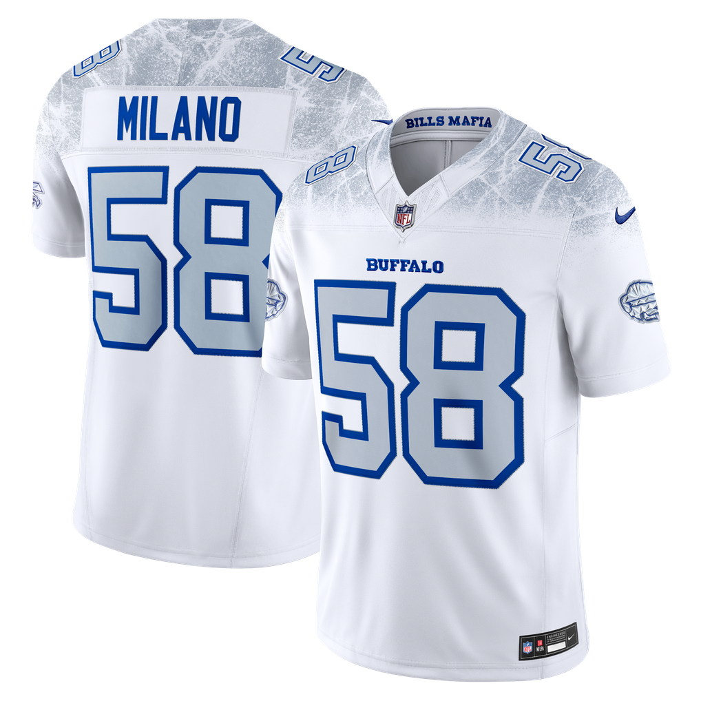 Men's Buffalo Bills Matt Milano White Rivalries Collection Stitched Limited Jersey