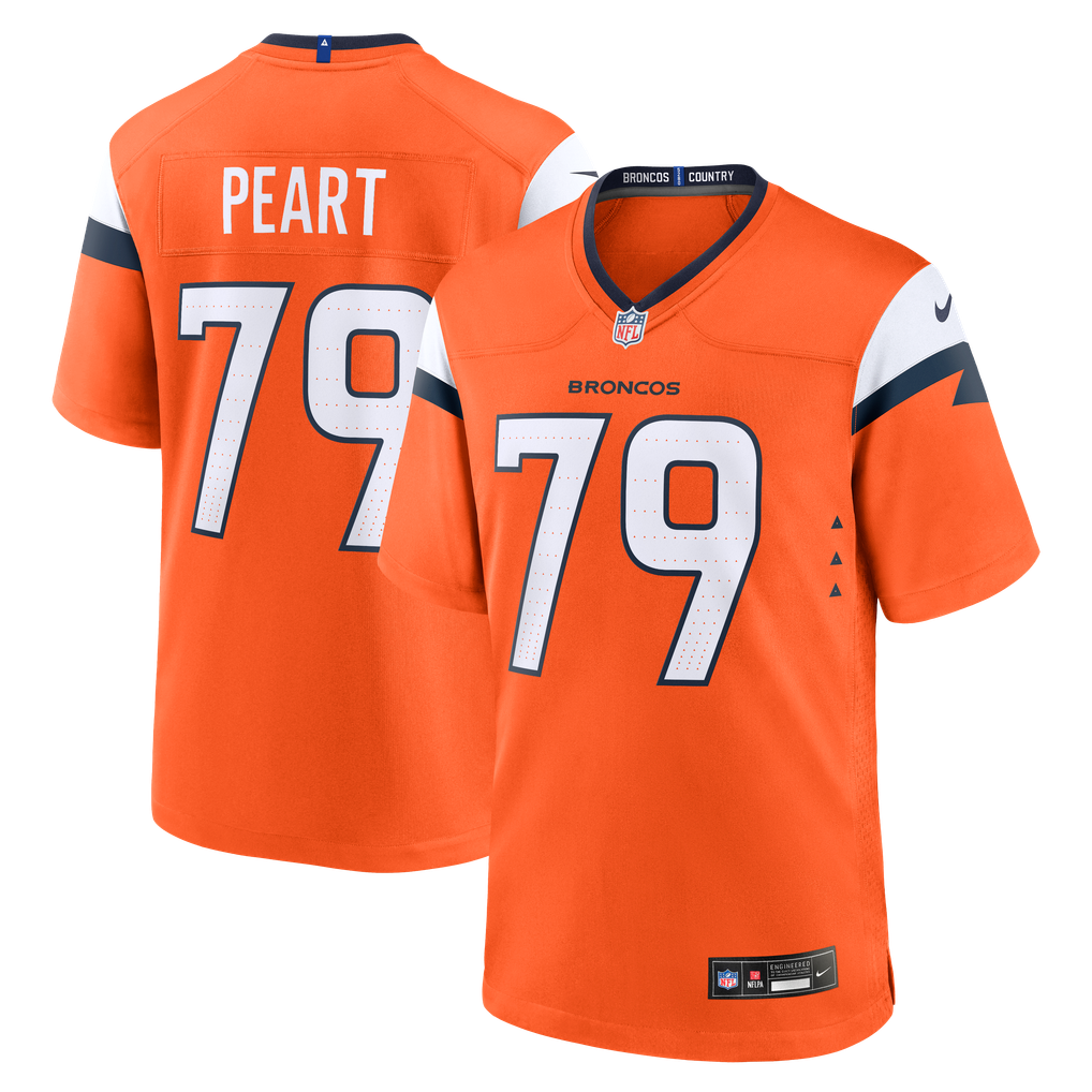 Men's Denver Broncos Matt Peart Orange Team Game Jersey