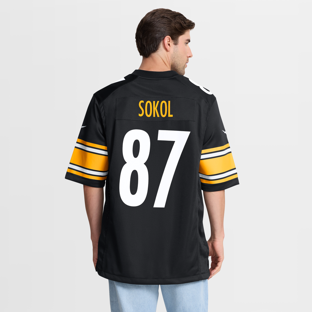 Men's Pittsburgh Steelers Matt Sokol Black Team Game Jersey