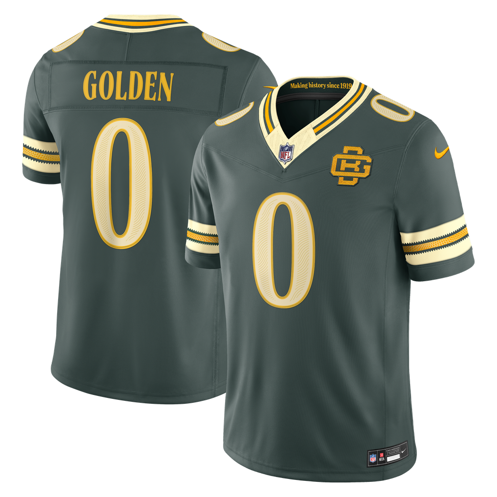 Men's Green Bay Packers Matthew Golden Green 2026 Rivalries Collection Stitched Limited Jersey