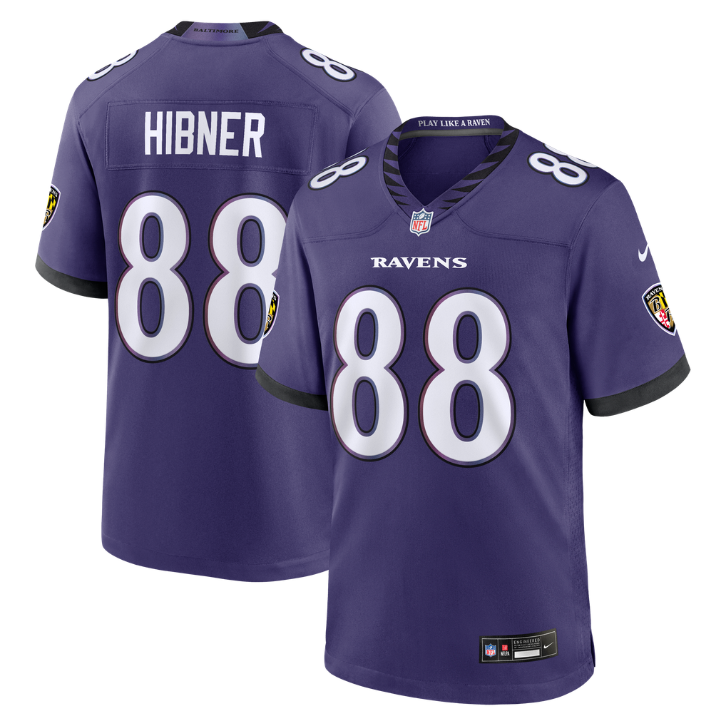 Men's Baltimore Ravens Matthew Hibner Purple Team Game Jersey
