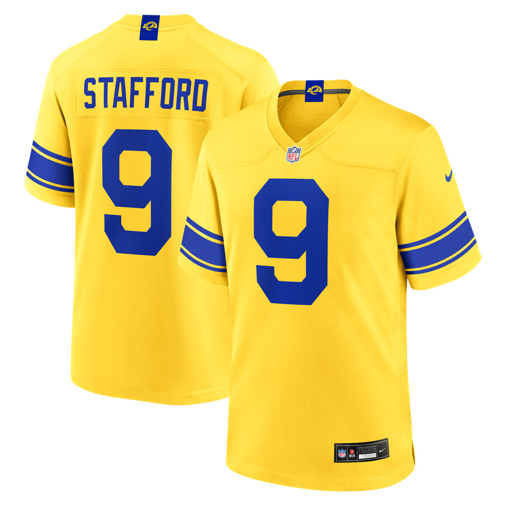 Men's Los Angeles Rams Matthew Stafford Classic Sol Game Jersey