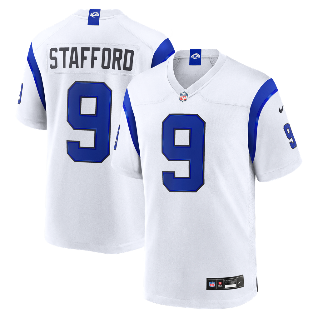 Men's Los Angeles Rams Matthew Stafford Fearsome White Game Jersey