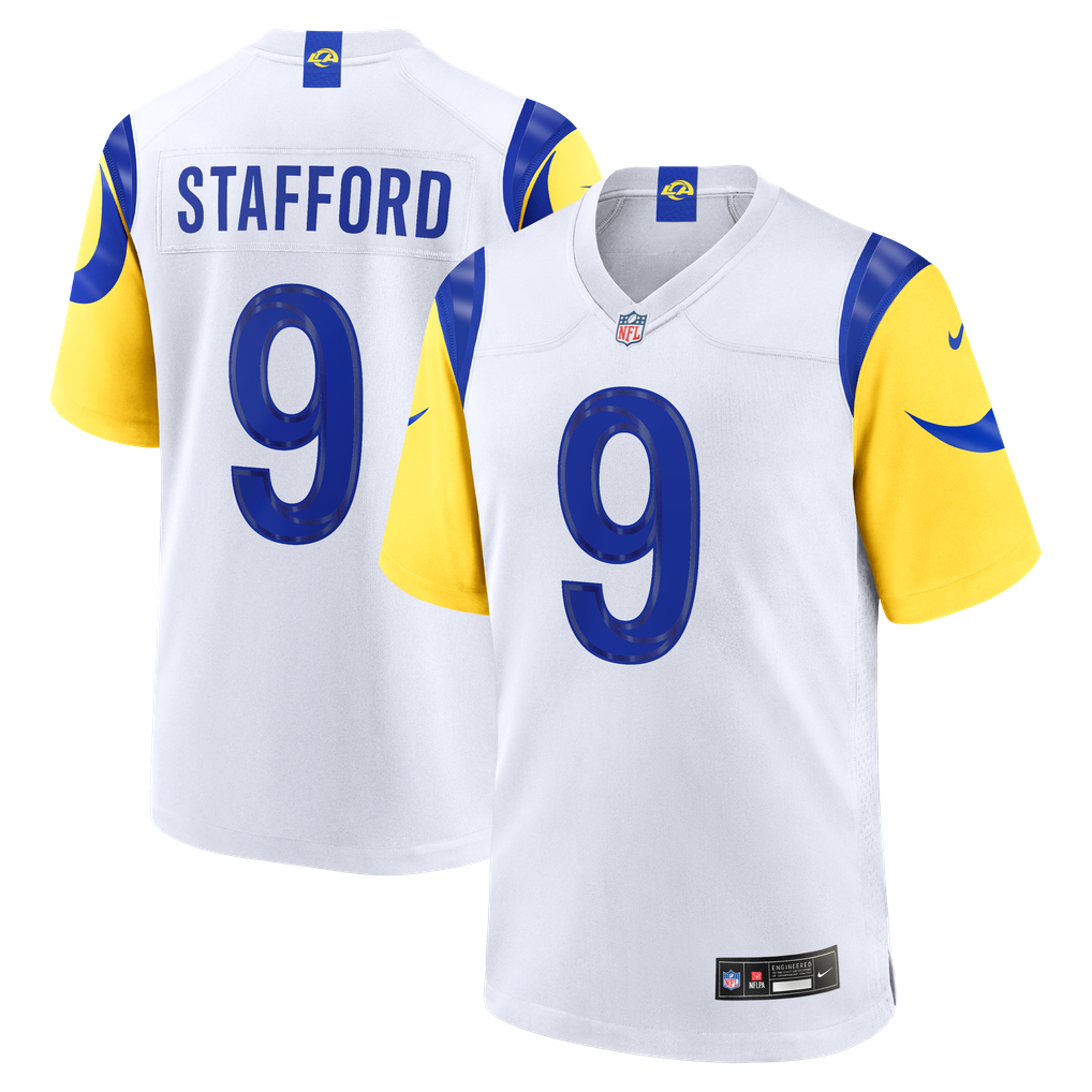 Men's Los Angeles Rams Matthew Stafford White Game Player Jersey