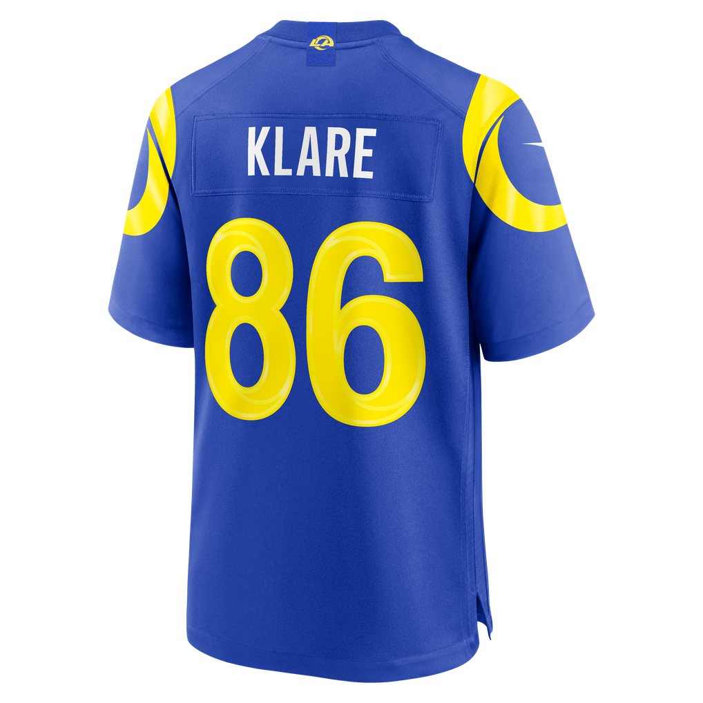 Men's Los Angeles Rams Max Klare Royal Team Game Jersey
