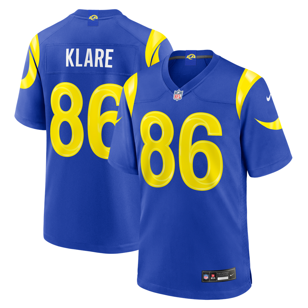 Men's Los Angeles Rams Max Klare Royal Team Game Jersey