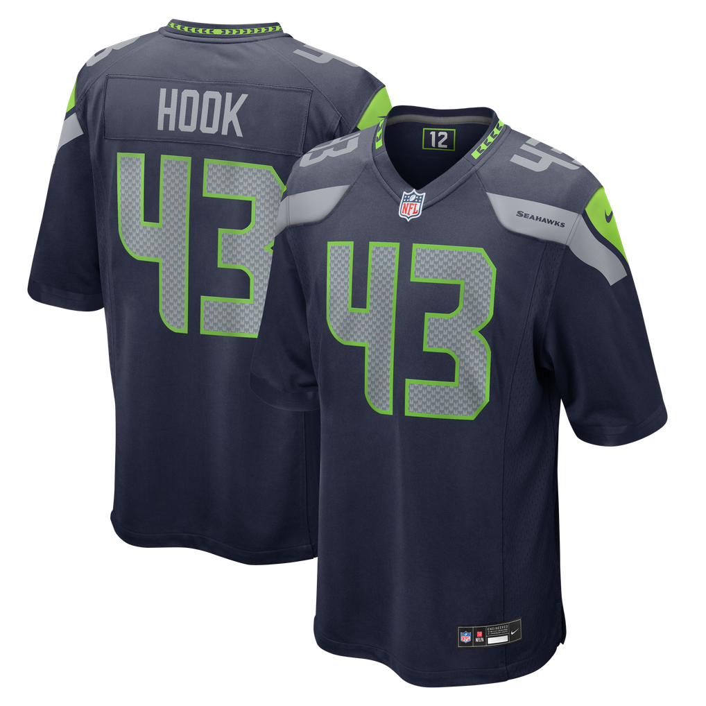 Men's Seattle Seahawks Maxen Hook College Navy Team Game Jersey