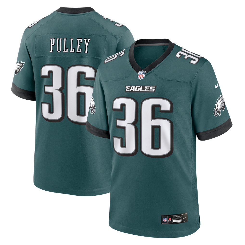 Men's Philadelphia Eagles Maximus Pulley Midnight Green Team Game Jersey