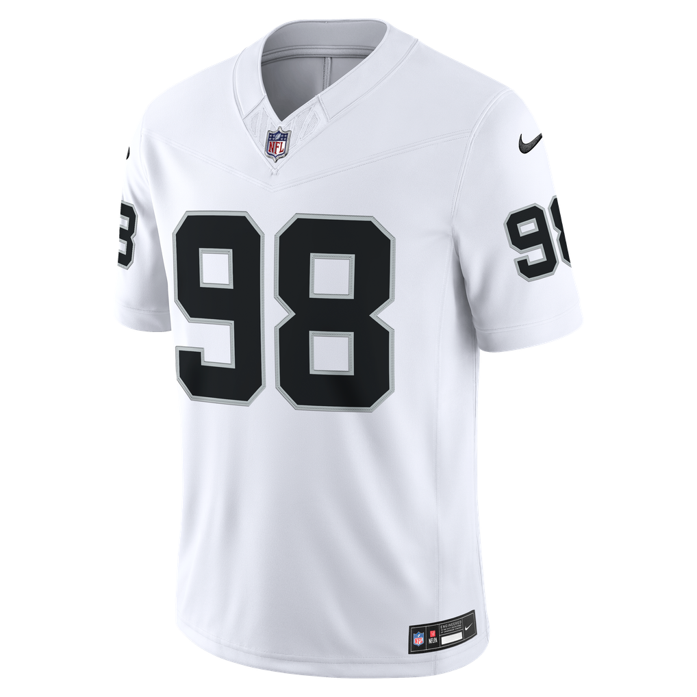 Men's Las Vegas Raiders Maxx Crosby White Vapor F.U.S.E. Stitched Limited Jersey