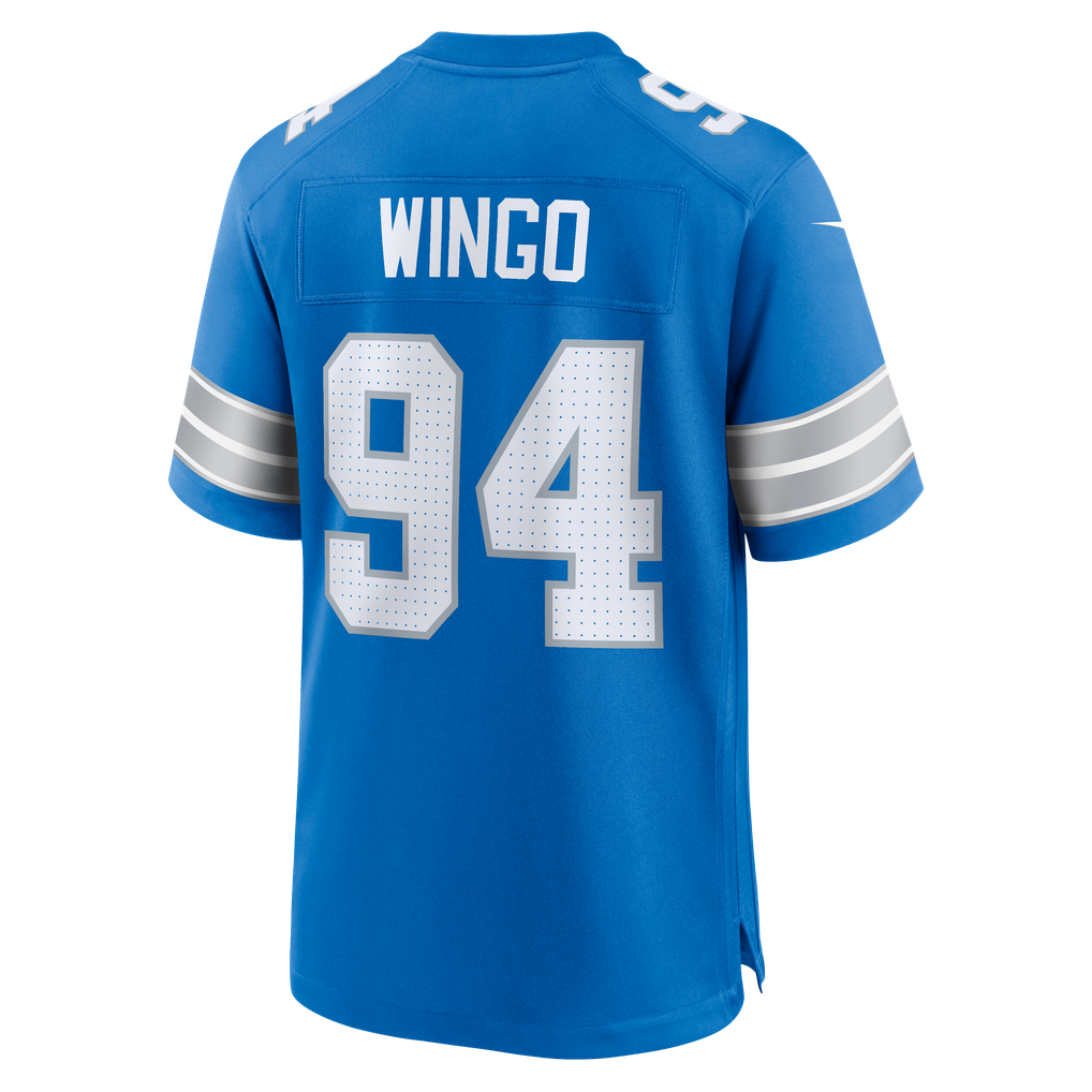Men's Detroit Lions Mekhi Wingo Blue Team Game Jersey