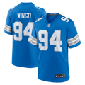 Men's Detroit Lions Mekhi Wingo Blue Team Game Jersey