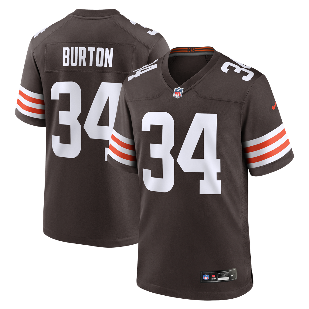Men's Cleveland Browns Michael Burton Brown Team Game Jersey