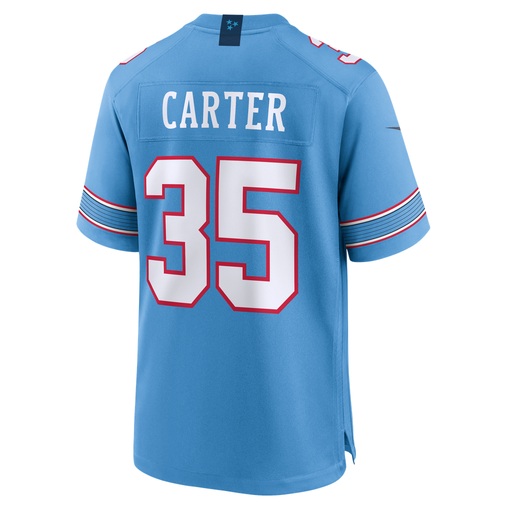 Men's Tennessee Titans Michael Carter Light Blue Team Game Jersey