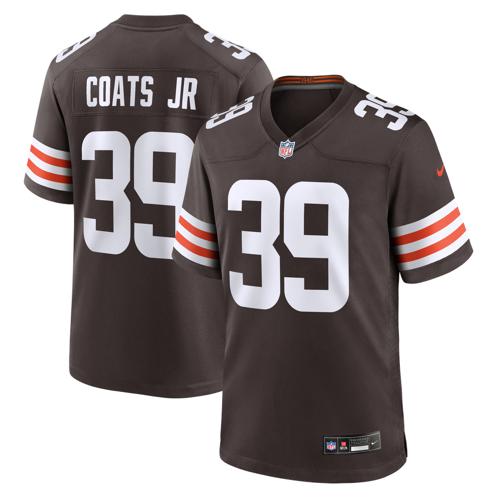 Men's Cleveland Browns Michael Coats Jr. Brown Team Game Jersey