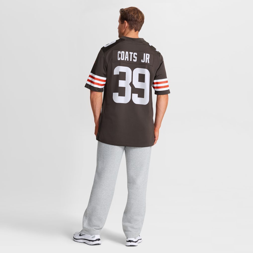 Men's Cleveland Browns Michael Coats Jr. Brown Team Game Jersey