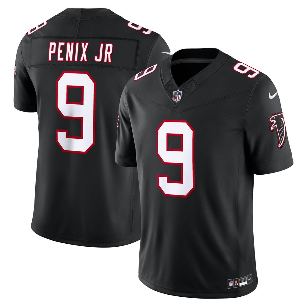 Men's Atlanta Falcons Michael Penix Jr. Black Alternate Throwback Vapor F.U.S.E. Stitched Limited Jersey