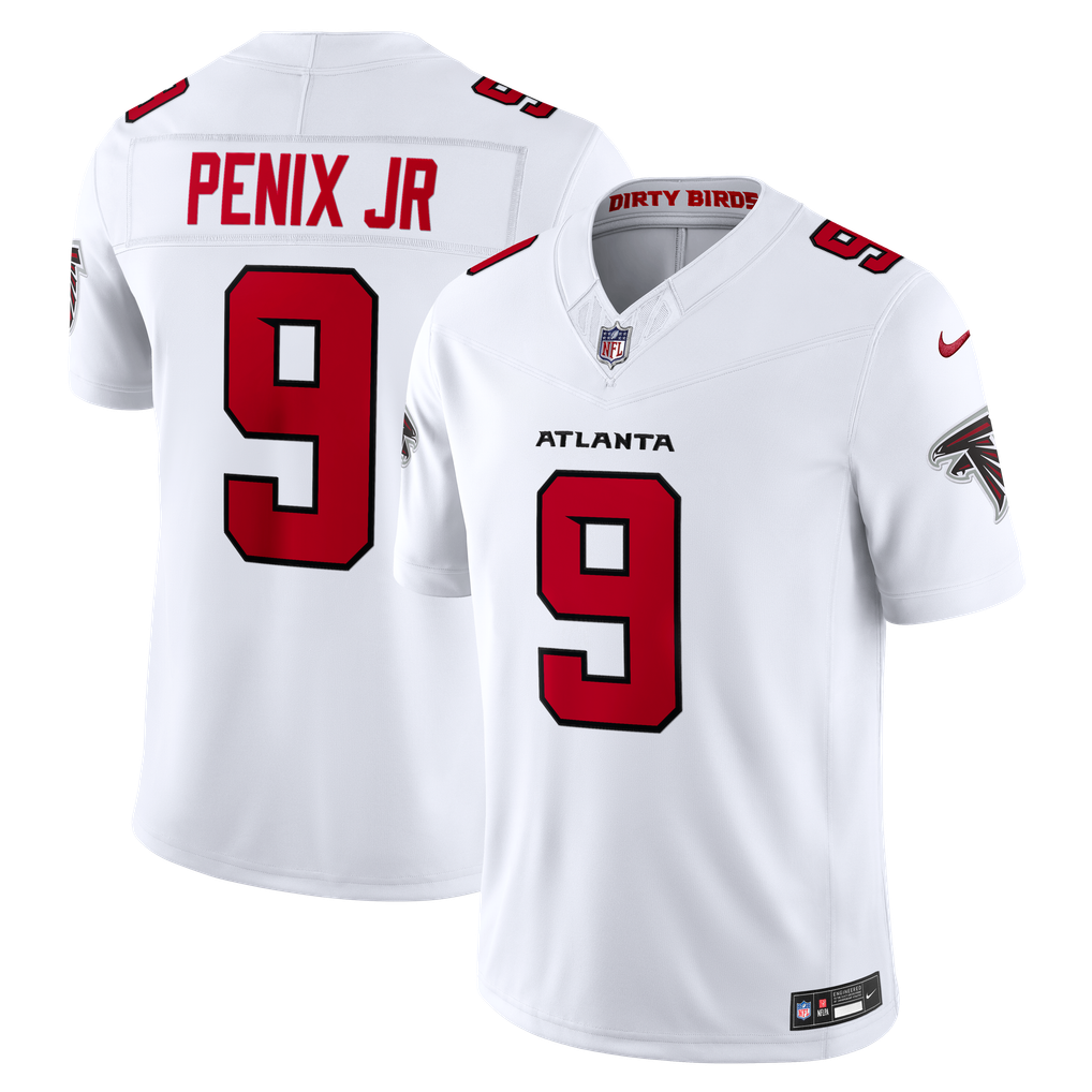 Men's Atlanta Falcons Michael Penix Jr. White Vapor F.U.S.E. Stitched Limited Jersey