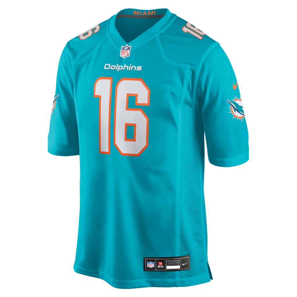 Men's Miami Dolphins Michael Taaffe Aqua Team Game Jersey