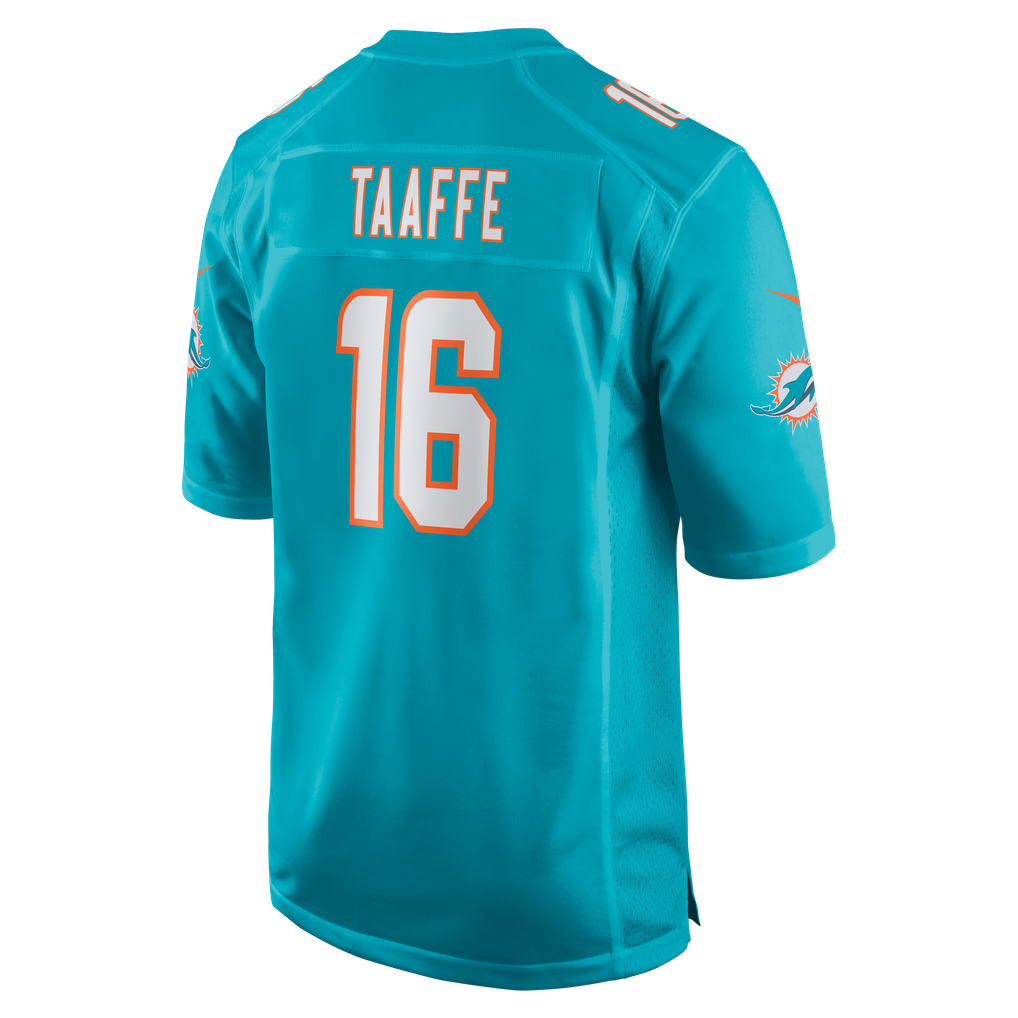 Men's Miami Dolphins Michael Taaffe Aqua Team Game Jersey